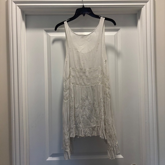 Intimately Free People Voile Trapeze Slip Dress White Polka Dot Lace Tunic Top - Picture 7 of 11